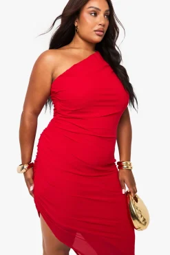 plus robe maxi en mesh drapé