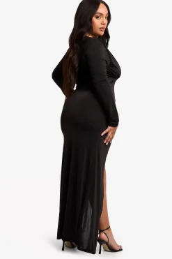 Plus Robe Maxi Portefeuille à Double Épaulette