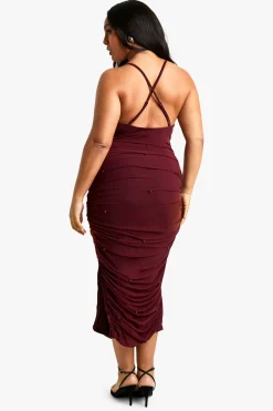 Plus Robe Midaxi à Lanières et perles