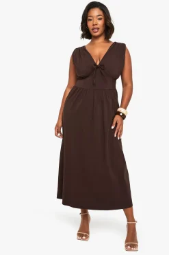 PLUS ROBE MIDI CORSET À DÉTAILS NOÉS ET À DÉCOLLETÉ PLONGÉ