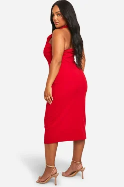 Plus Robe Midi Grande Taille à encolure halter