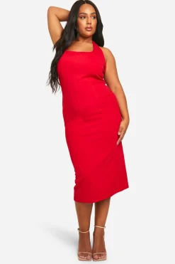 Plus Robe Midi Grande Taille à encolure halter