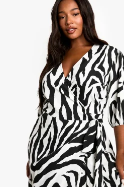 PLUS ROBE MIDI PORTFOLIO À IMPRESSION ANIMALE TISSÉE