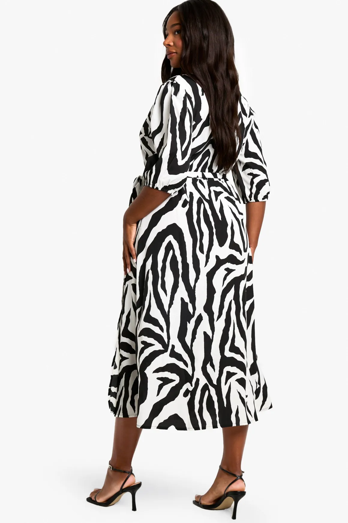 PLUS ROBE MIDI PORTFOLIO À IMPRESSION ANIMALE TISSÉE