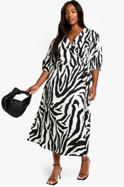 PLUS ROBE MIDI PORTFOLIO À IMPRESSION ANIMALE TISSÉE