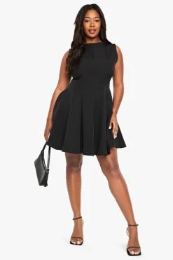 plus robe mini skater à panneaux