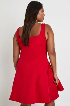 boohoo Plus robe patineuse à bandeau froncée et à effet bouffant<Femme Robes Patineuses|Robes