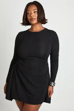 Plus Robe Patineuse Flippy à Texture Froissée