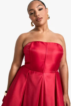 Plus Robe Patineuse Plissée à Bandeau