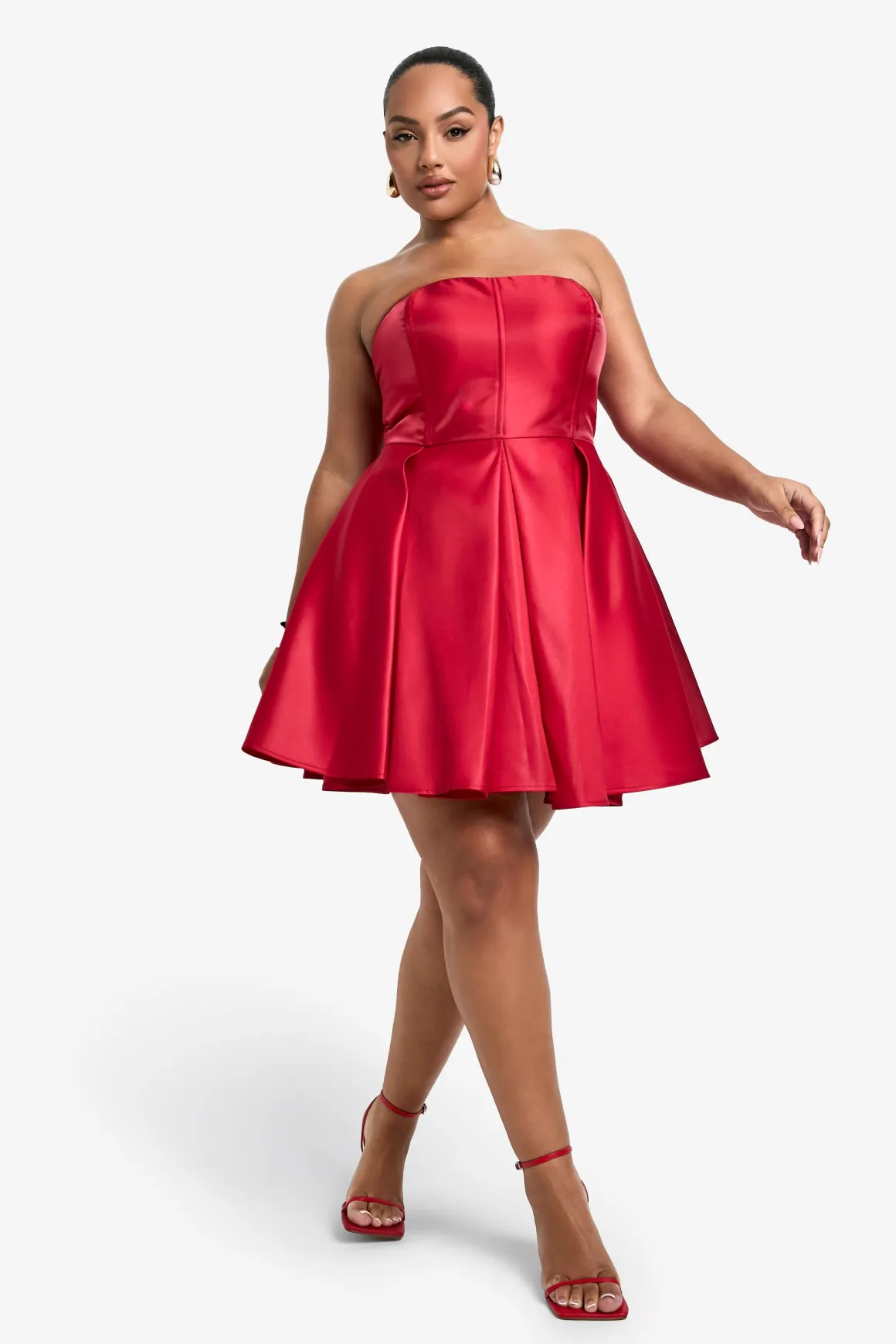 Plus Robe Patineuse Plissée à Bandeau