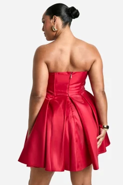 Plus Robe Patineuse Plissée à Bandeau