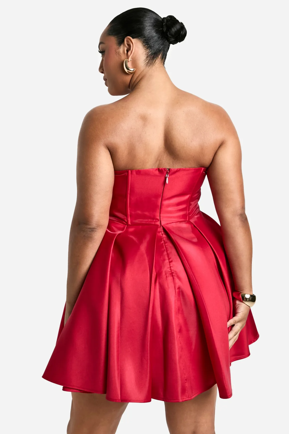 Plus Robe Patineuse Plissée à Bandeau