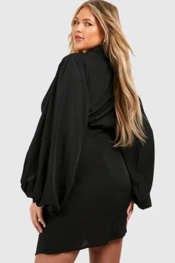 Plus Robe Portefeuille à Manches Blouson
