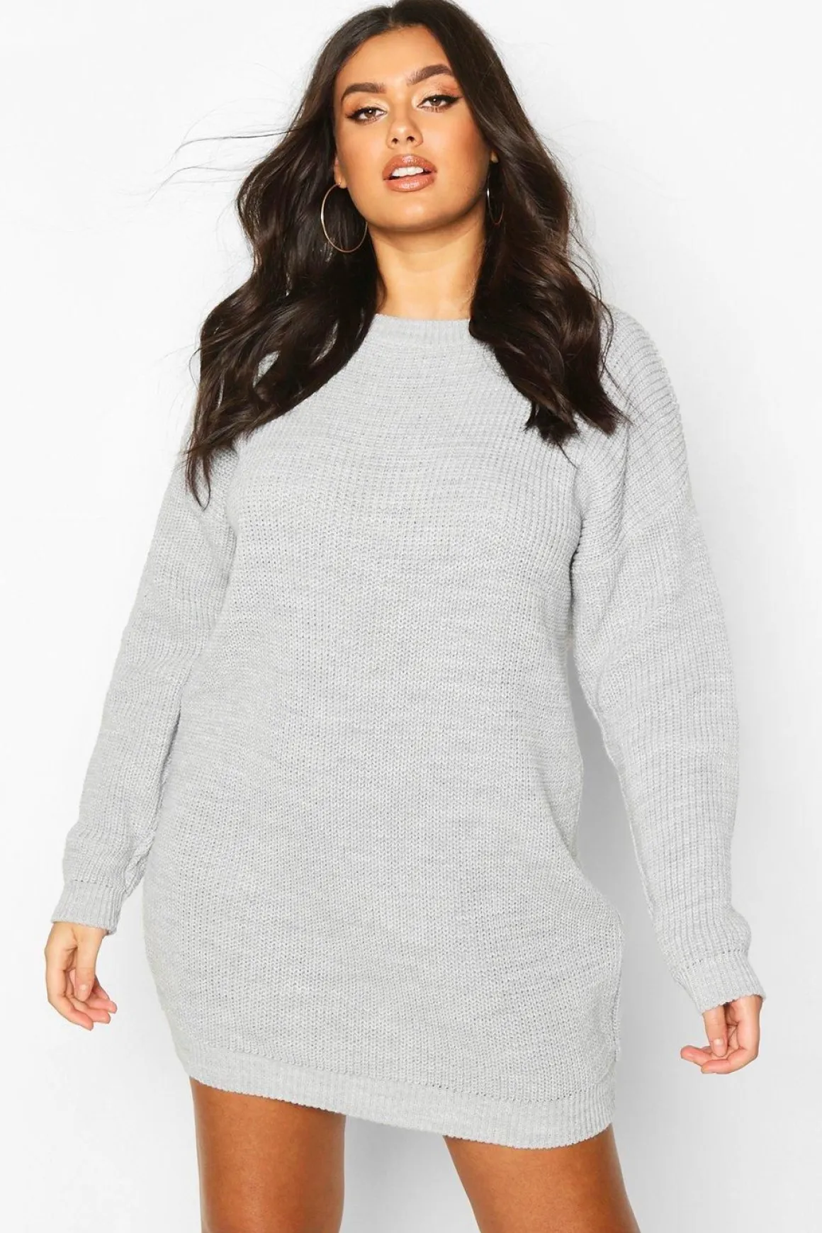 Plus Robe Pull à Col Rond