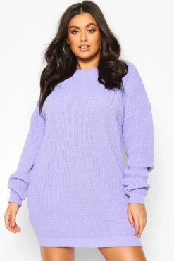 Plus Robe Pull à Col Rond
