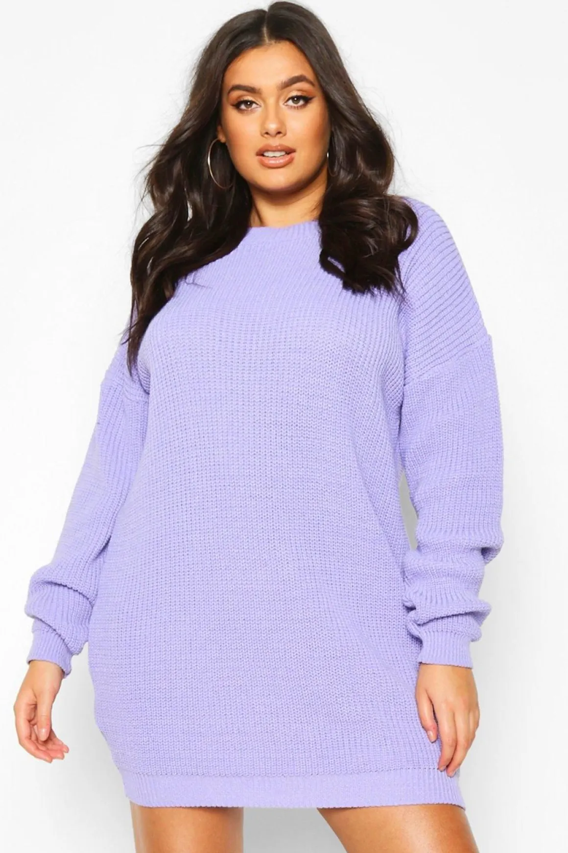 Plus Robe Pull à Col Rond
