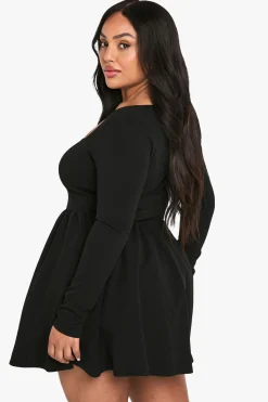 boohoo Plus Robe Skater Grande Taille à Détail Corset<Femme Robes Corset|Robes Courtes