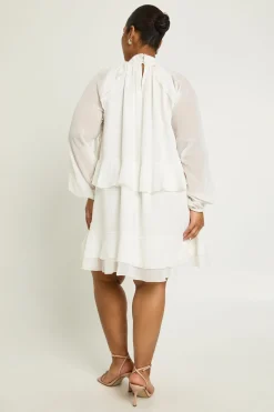 Plus robe smock en chiffon à volants