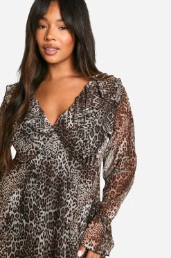 boohoo Plus Robe Smock à Volants<Femme Robes Babydoll|Robes À Manches Longues