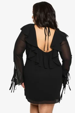 Plus Robe trapèze à volants en tissé