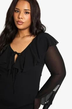 Plus Robe trapèze à volants en tissé