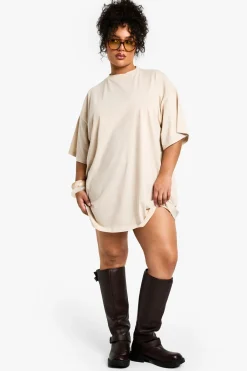 boohoo plus robe t-shirt oversize<Femme Robes T-Shirt|Robes