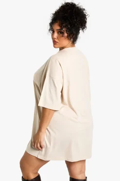 boohoo plus robe t-shirt oversize<Femme Robes T-Shirt|Robes