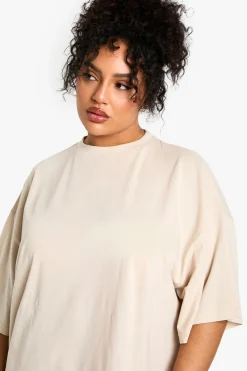 boohoo plus robe t-shirt oversize<Femme Robes T-Shirt|Robes