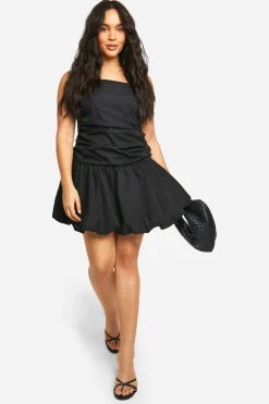 boohoo Plus Ruched Bandeau Puff Ball Mini Dress<Femme Robes Courtes|Robes