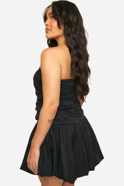 boohoo Plus Ruched Bandeau Puff Ball Mini Dress<Femme Robes Courtes|Robes