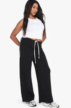 Plus Scuba Crepe Contrast Straight Leg Trouser