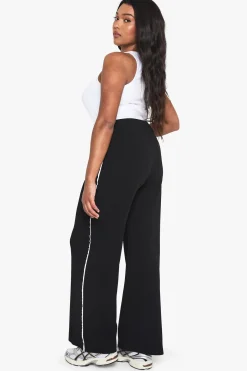 Plus Scuba Crepe Contrast Straight Leg Trouser