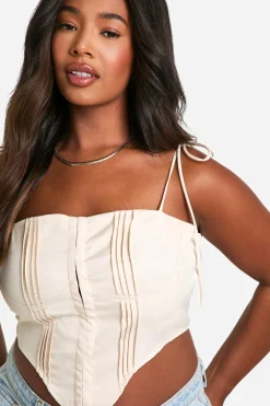 boohoo Plus Seam Detail Corset Top<Femme Tops