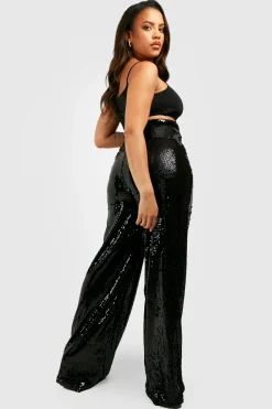 Plus Sequin Pantalon à Jambes Larges