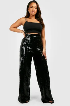 Plus Sequin Pantalon à Jambes Larges