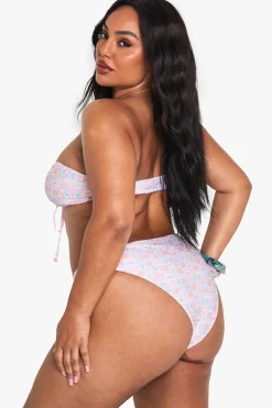 Plus Shell Print Trim Bandeau Top