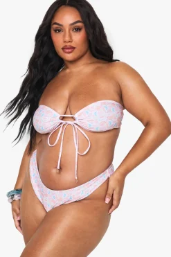 Plus Shell Print Trim Bandeau Top
