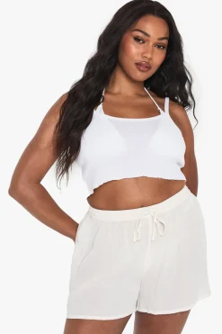 Plus Shorts de plage en étamine