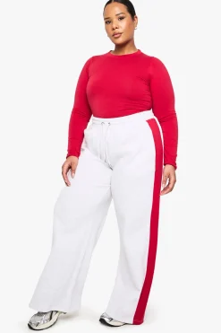 PLUS SIDE STRIPE WIDE LEG JOGGERS