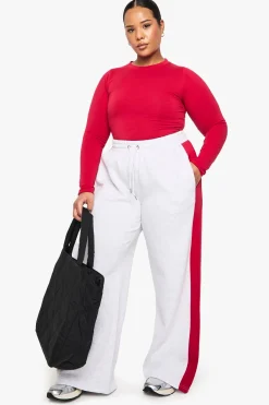 PLUS SIDE STRIPE WIDE LEG JOGGERS