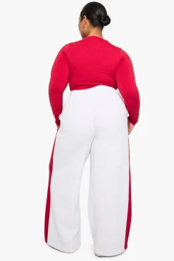 PLUS SIDE STRIPE WIDE LEG JOGGERS