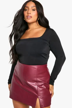 Plus skort synthétique à ourlet fendu