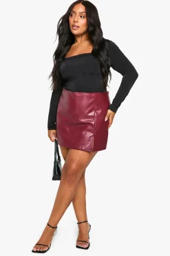 Plus skort synthétique à ourlet fendu