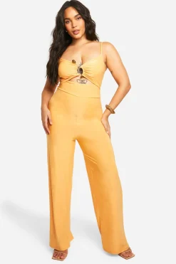 Plus Slinky Combinaison grande taille à jambes larges avec devant plissé