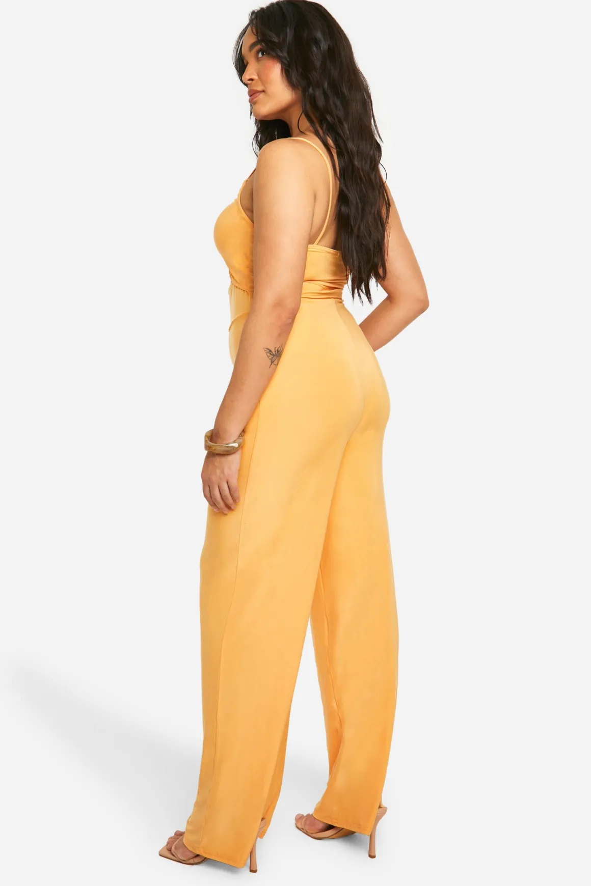 Plus Slinky Combinaison grande taille à jambes larges avec devant plissé