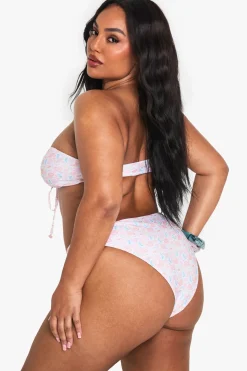 boohoo Plus Slip de Bain Taille Haute à Imprimé Coquillage Plus<Femme Maillots De Bain