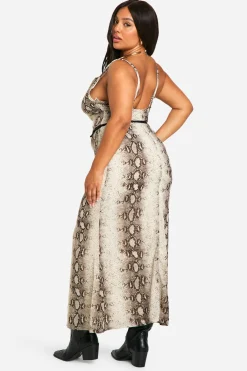 boohoo Plus Robe Maxi Cowl en Chiffon<Femme Robes|Robes De Soirée