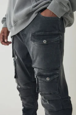Plus Stacked Jeans évasés à poches cargo multiples