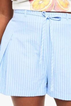 PLUS STRIPE PLEATED FLIPPY SHORT