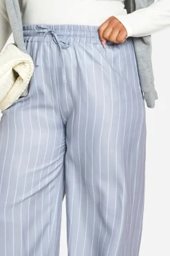 Plus Stripe Woven Drawstring Trousers